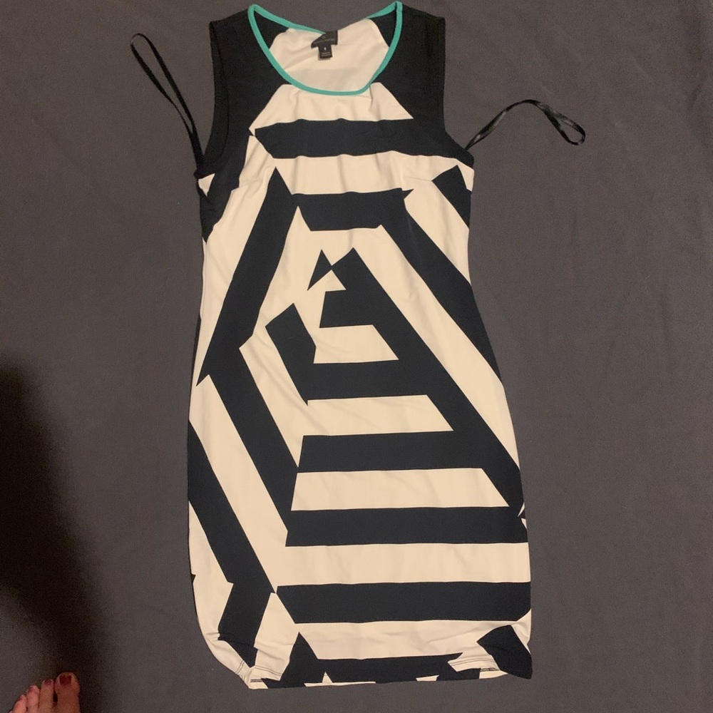 Black and white dress.